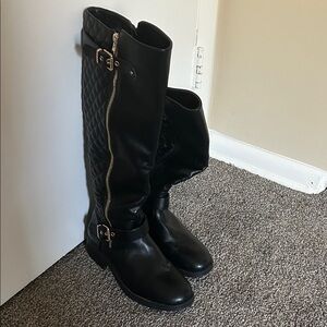 Dream Pairs Black Quilted Over the Knee Boots